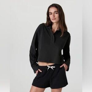 Vuori Mackenzie Rugby Polo in Washed Black